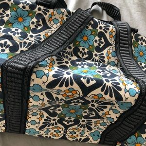 Printed canvas duffel bag